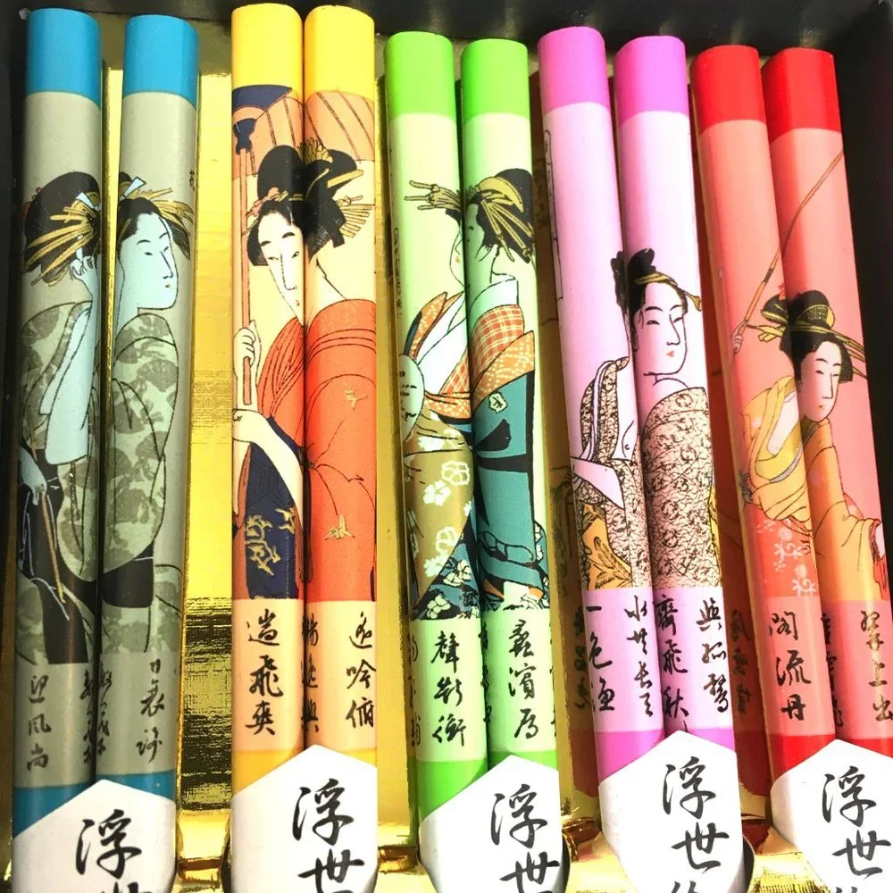 * Chopsticks ( Hashi ) Heart of Japan 5 Pair Colorful Japanese Geisha  NWT NIB